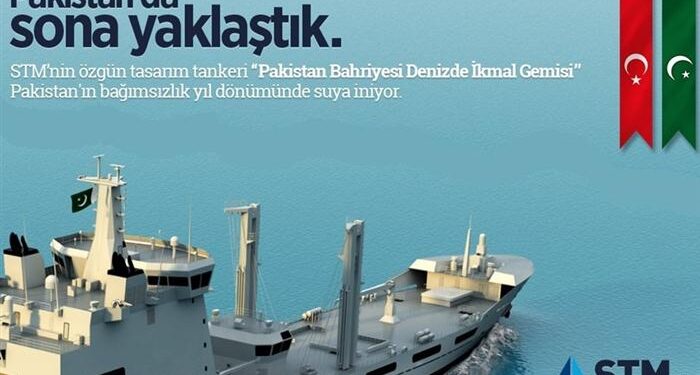 STM’nin tasarladığı Pakistanın akaryakıt ikmal tankeri denize iniyor
