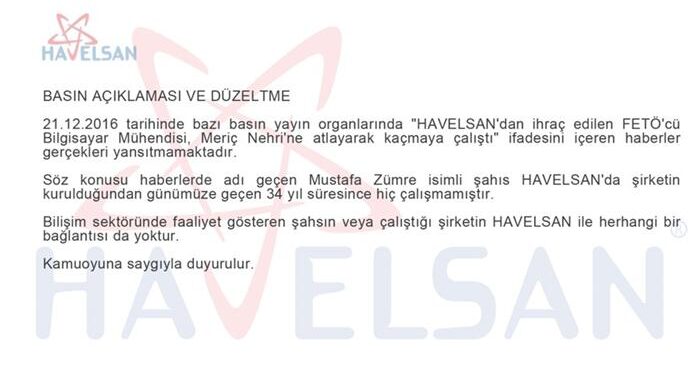 HAVELSAN BASIN AÇIKLAMASI