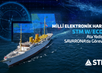 STM'nin geliştirdiği STMDENGİZ WECDIS milli elektronik harita sisteminin TCG Savarona'ya entegrasyonunu gösteren görsel