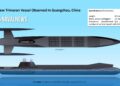 Çin'in Guangzhou tersanesinde inşa edilen gizemli trimaran savaş gemisi konsept tasarımı ve potansiyel VLS füze hücreleri.