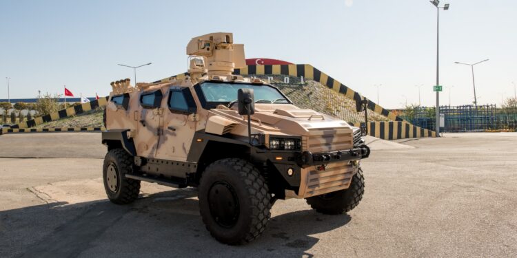 Nurol Makina Ejder Yalcin 4x4 tactical armored vehicle at DEFENSE & SECURITY 2025 in Bangkok