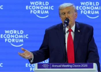 President Donald Trump speaking at Davos 2026 about Greenland and the new world order