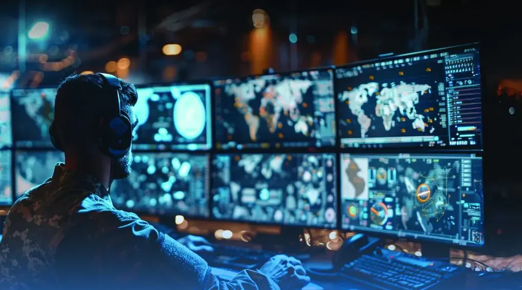 Operational command center displaying C5ISRT capabilities for Canadian defense and Arctic sovereignty monitoring.