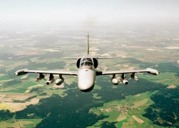 Czech Air Force Aero L-159 ALCA light combat aircraft with external fuel tanks and armaments.