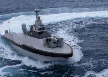 The Marine Type RCWS, developed by BEST DEFENCE, integrated into Turkey's first armed unmanned surface vehicle, ULAQ