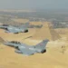Mısır Hava Kuvvetleri'ne ait Dassault Rafale savaş uçaklarının Giza Piramitleri üzerindeki uçuşu.