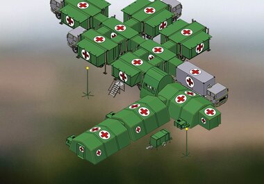 Rheinmetall Role 2 mobile field hospital configuration for the Danish Armed Forces