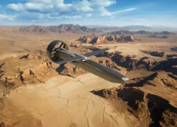 The Defendor autonomous strike system by Rotron, powered by proprietary engine and fan propulsion technology for long-range defense missions.