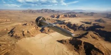 The Defendor autonomous strike system by Rotron, powered by proprietary engine and fan propulsion technology for long-range defense missions.