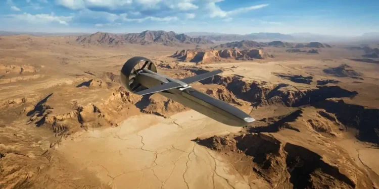 The Defendor autonomous strike system by Rotron, powered by proprietary engine and fan propulsion technology for long-range defense missions.