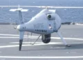 Yunan Donanması FDI Belharra sınıfı fırkateynler için tedarik edilen Schiebel CAMCOPTER S-100 UAS.
