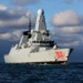 Royal Navy Type 45 air defence destroyer HMS Dragon (D35) at sea.