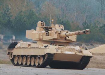 Modernized Leopard 1 tank equipped with Cockerill 3105 turret by John Cockerill Defense.