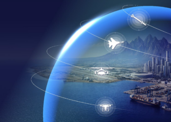 Thales SkyDefender AI-powered integrated air and missile defense system dome representation.