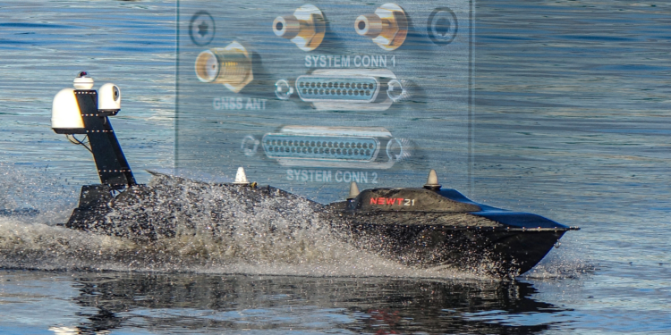 NEWT21 USV üzerine entegre edilen UAV Navigation otonom kontrol sistemi şematiği.