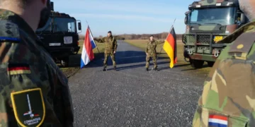 1. Alman-Hollanda Kolordusu (1GNC) askerleri, Baltık savunması kapsamındaki ortak eğitimleri sırasında.