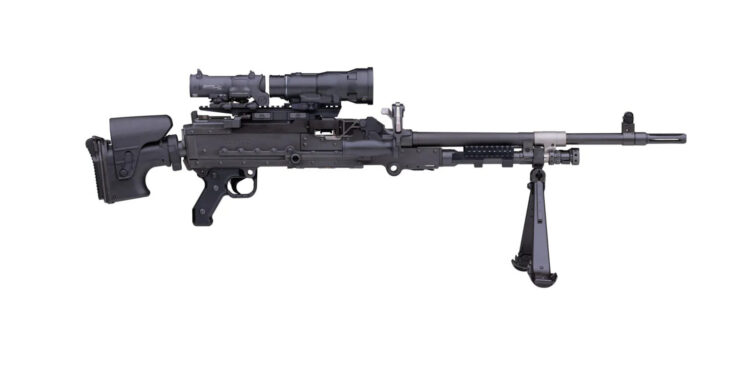 FN MAG TACTICAL General Purpose Machine Gun with inline optics system