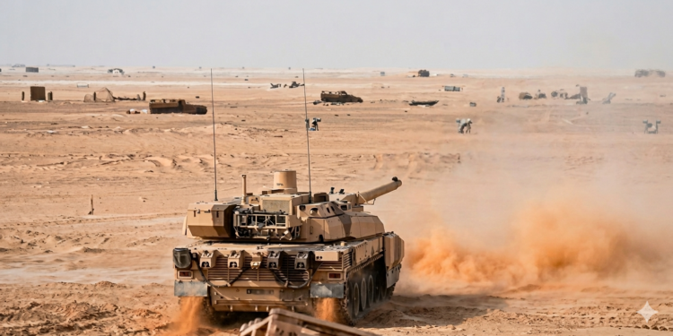 Abu Dabi testlerinde 120 mm mühimmatla dron düşüren Leclerc ana muharebe tankı