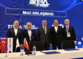 Pasifik Teknoloji and Ozata Shipyard signing a Memorandum of Understanding (MoU) at SAHA EXPO 2026 for the development of Unmanned Surface Vehicles (USV) and autonomous naval systems.