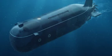 The final design of Turkiye’s first indigenous mini submarine project developed by Datum AS, showcased at SAHA EXPO 2026.