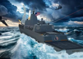 Official concept art of the U.S. Navy Trump-class nuclear-powered battleship USS Defiant (BBGN-1).