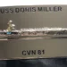 Commemorative plaque of the USS Doris Miller (CVN 81) aircraft carrier.