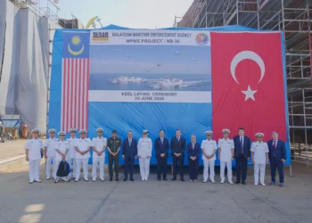 DESAN Tersanesi Malezya Sahil Güvenlik Komutanlığı MPMS 2 Çok Maksatlı Sahil Güvenlik Gemisi kızağa koyma töreni