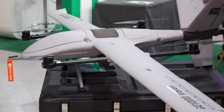 ILA Berlin 2026 fuarında sergilenen Beyond Vision insansız hava aracı ve EMR Group iş birliği.