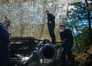 M1A1 Abrams tank named Lucifer, modified by the Ukrainian 160th Mechanized Brigade with an anti-drone cage armor system