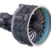 GKN Aerospace ve Pratt & Whitney ortaklığı kapsamında üretilen Pratt & Whitney GTF uçak motoru.
