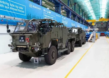 British Army Jackal 3 Extenda armoured vehicles leaving the Babcock production line.