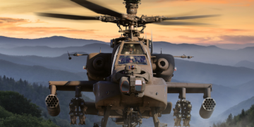 Lockheed Martin M-TADS/PNVS sistemine sahip AH-64 Apache taarruz helikopteri.