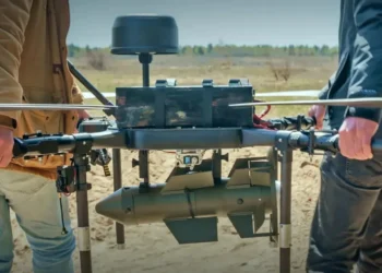 Ukraine's new precision munition Firefly carried by a bomber drone system