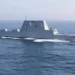 ABD Donanması'na ait USS Zumwalt DDG 1000 muhribi deniz seyri esnasında görülüyor.