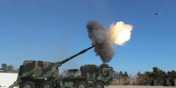 K9 Mobile Howitzer prototipi ateşleme testi sırasında