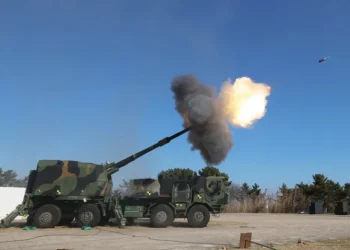 K9 Mobile Howitzer during a live-fire test