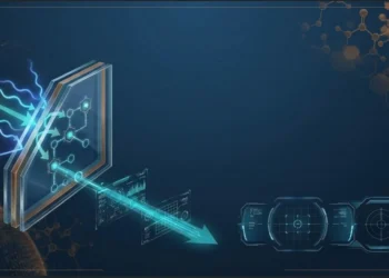 Nano-active glass technology illustration - smart glass surface processing data
