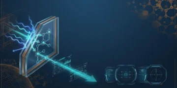 Nano-active glass technology illustration - smart glass surface processing data