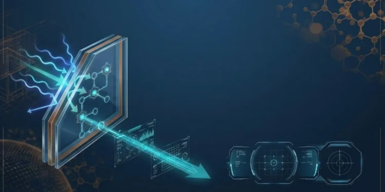 Nano-active glass technology illustration - smart glass surface processing data