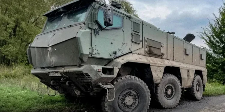 Captured Russian armored vehicle in Ukraine